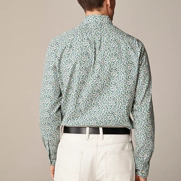 NWT J. Crew Tall Secret Wash Cotton Poplin Button Down Shirt Ellis Floral M T - Picture 4 of 7